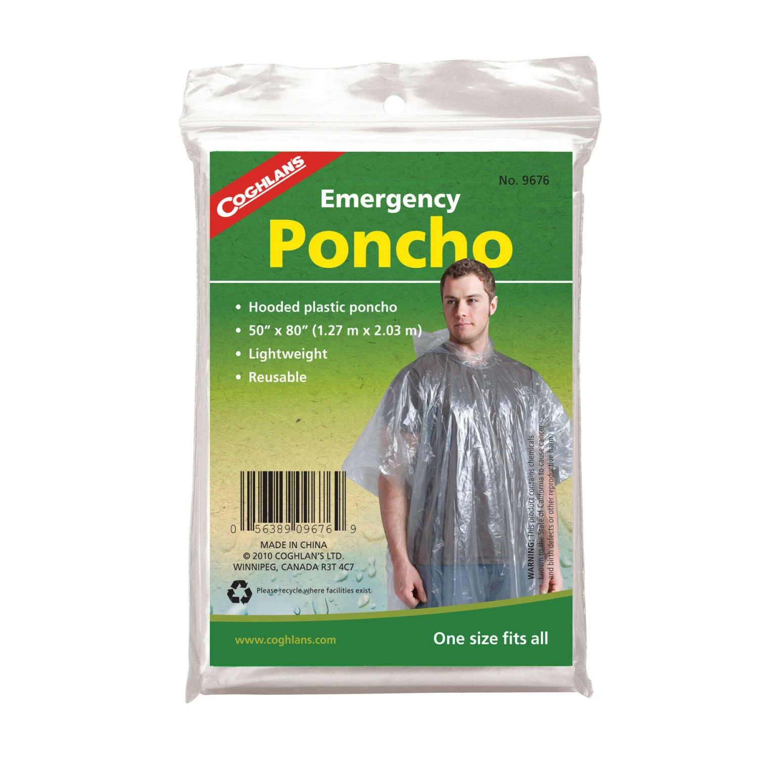 Coghlans Poncho d'urgence, transparent – Image 6
